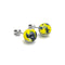 Blauer Limoncello | 925er Sterlingsilber | Glühwürmchen-Glas-Ohrstecker